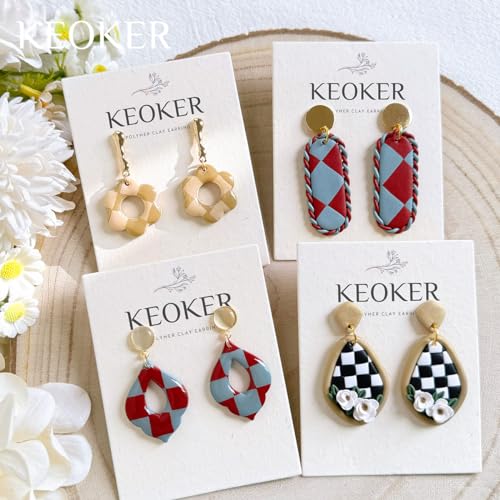Keoker Square Polymer Clay Cutters, Checker Board Maker for Making Earrings Jewerl, Square Grid Tool (A)