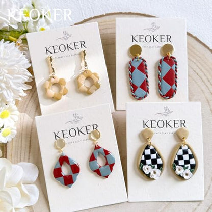 Keoker Square Polymer Clay Cutters, Checker Board Maker for Making Earrings Jewerl, Square Grid Tool (A)