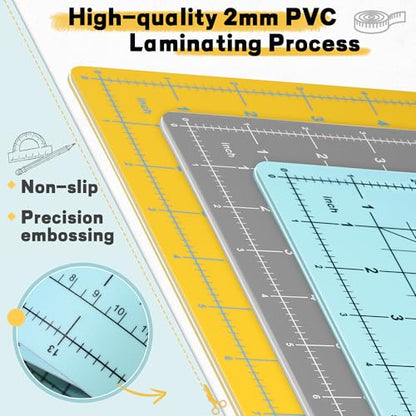 Self Healing Cutting Mat 18" x 12", A3 Double-Sided for Sewing & Quilting - color: Aqua Blue, size: A3:18‘’x12‘’