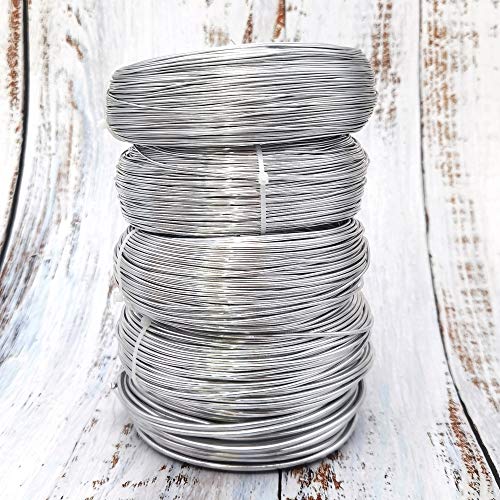 INSPIRELLE 9 Gauge Silver Aluminum Craft Wire Bendable Metal Wire - color: Silver, size: 9 Guage (3.0mm)