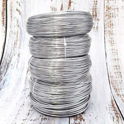 INSPIRELLE 9 Gauge Silver Aluminum Craft Wire Bendable Metal Wire - color: Silver, size: 9 Guage (3.0mm)