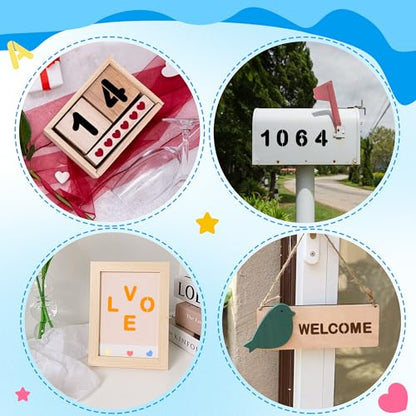 Letter Stencils 80Pcs 1&2Inch Large Alphabet Number Reusable Stencils - size: 1Inch+2Inch