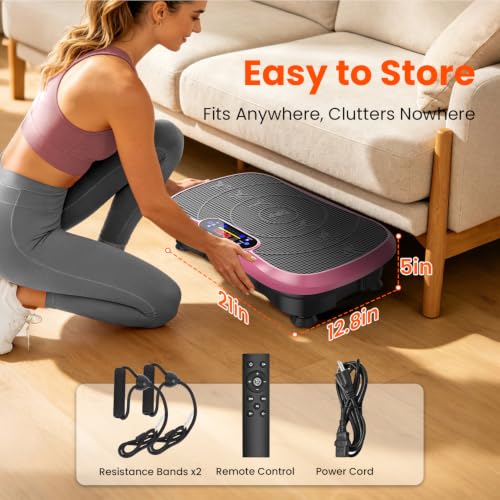 AXV Vibration Plate Exercise Machine Fitness Platform Body Vibrating Board - color: BASIC.PINK