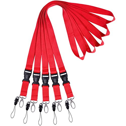 Wisdompro Office Lanyard, 5 Pack 23 inch Neck Strap Lanyard, Watermelon Red - color: 5pack Watermelon Red