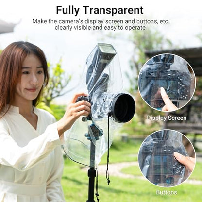 2PCS Clear Camera Rain Cover w Flash for Camera + Lens up to 6.3"x9.8"(DXL) - color: (2Pack)for Camera w Flash