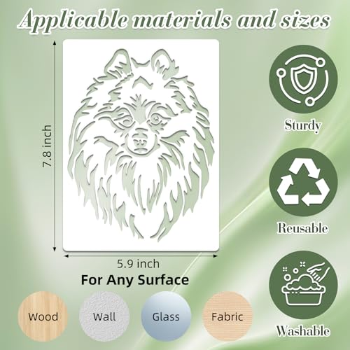 Dog Animal Stencils for Crafts Reusable 9Pcs Stencils(5.9X7.8 Inch) - color: Dog