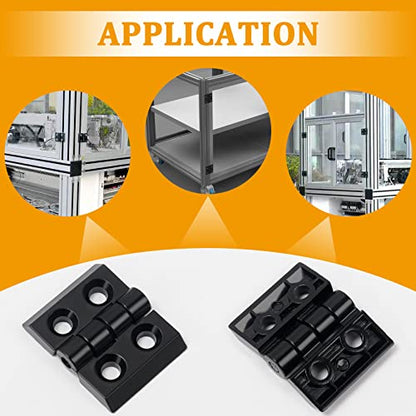 KOOTANS 4 Sets Alloy Hinges for 2020 Series 6mm T-Slot Aluminum Extrusion Profile 3D Printer Frame