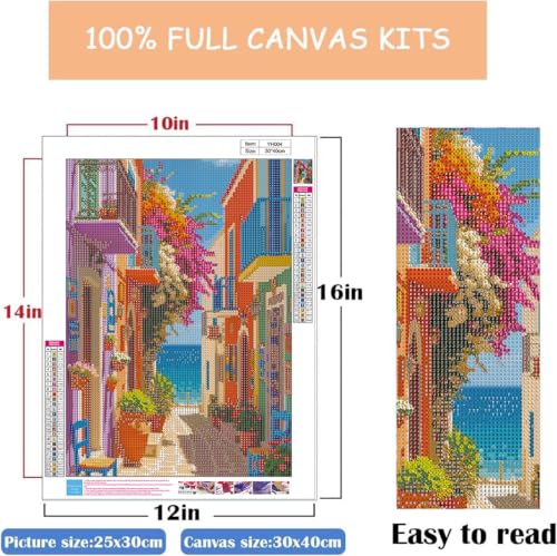 WUSARPLY Seaside Scenery Diamond Painting Kits for Beginner Adults - color: YH004