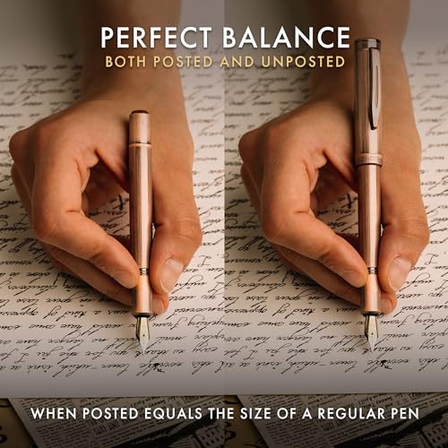 Wordsworth & Black Mini Pocket Fountain Pen for Writing, Medium Nib, Copper - color: Copper