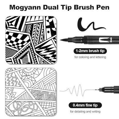 12 Pack Black Drawing Pens Felt Tip Brush Pen Fineliner Ink Pens