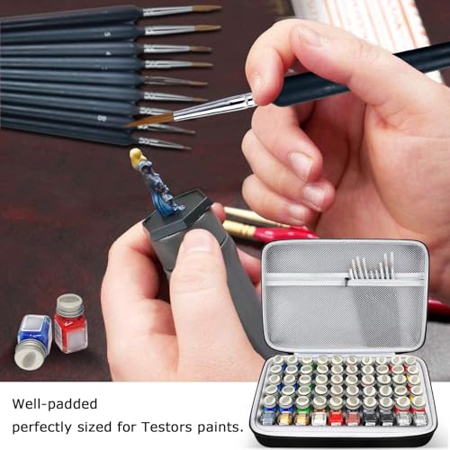 Model Paint Storage Case for Testors, Holds 60 Bottles, Paints Not Included - color: Grey