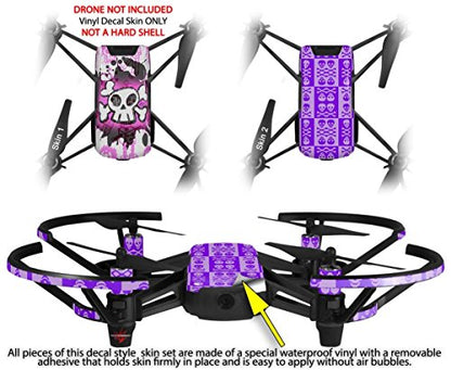 Skin Decal Wrap 2 Pack Compatible with DJI Ryze Tello Cartoon Skull Pink Drone NOT Included