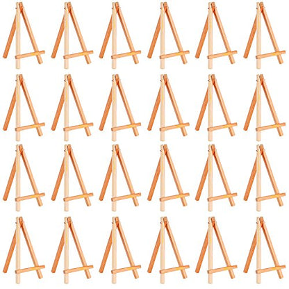 EBOOT 24 Pack Mini Wood Easels 6.25 Inch Tabletop Stand for Canvas Photo - size: 6.25 Inch