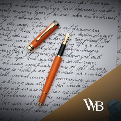 Wordsworth & Black Luxury Bamboo Cherry Calligraphy Pen Set, 6 Nibs - color: Cherry Wood
