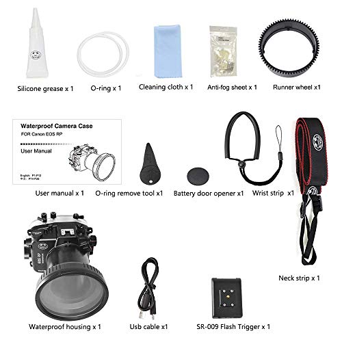 Sea frogs Waterproof Housing Case Underwater Diving Camera Case with Flat Long Port 40M/130FT for Canon EOS RP