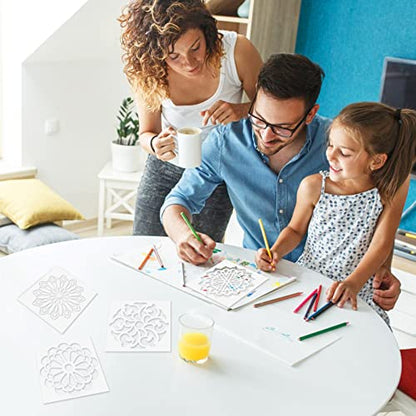 16 Pcs Mandala Stencils, 6 x 6 Inch Reusable Painting Templates for Crafts - style: Mandala Stencils-1