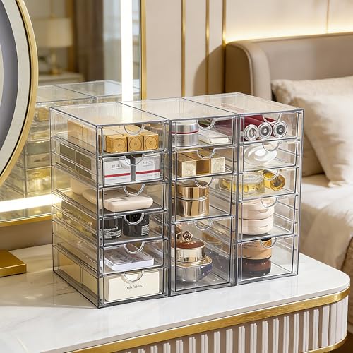Prsildan 15 Drawers Teacher Toolbox Acrylic Containers, Set of 3 - size: 15 Drawers