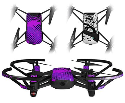Skin Decal Wrap 2 Pack Compatible with DJI Ryze Tello Halftone Splatter Hot Pink Purple Drone NOT Included