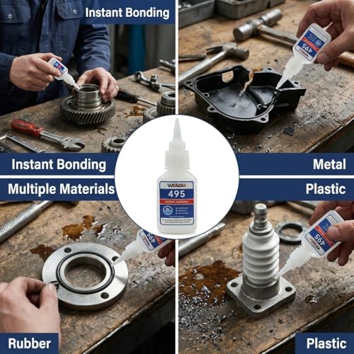495 Super Glue Multi-Surface Instant Adhesive Clear 20g Suitable for Metal Rubber and Plastic 12 Pack - size: 495, style: 12 Pack