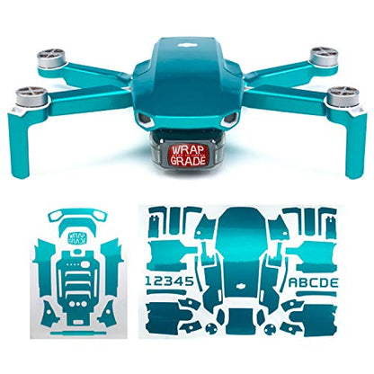 Wrapgrade Skin Compatible with DJI Mavic Mini & Mini 2 SE & Mini 4K (Caribbean Blue) - color: CARIBBEAN BLUE