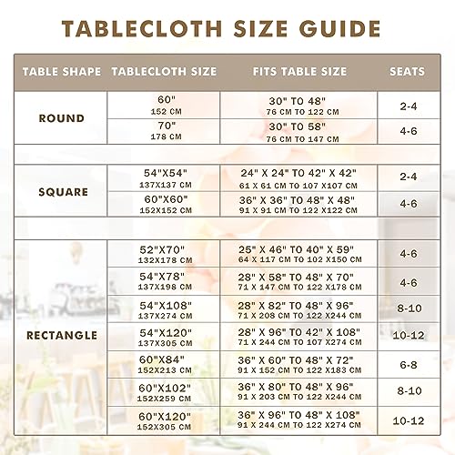 Waterproof Vinyl Tablecloth with Flannel Backing 2 Pcs 60x120 In Beige - color: Beige, size: 60x120 Inch (Rectangular)