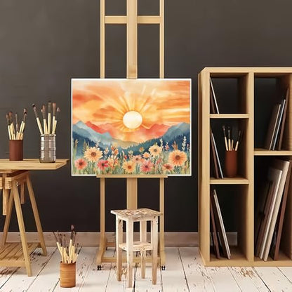Natuyalo Paint by Numbers for Adults and Beginners, Sunset Mountain Painting by Number Kits on Canvas, Natural Landscape Paint by Number Kit DIY Acrylic Painting Gift 16x20 Inch - color: Color-03