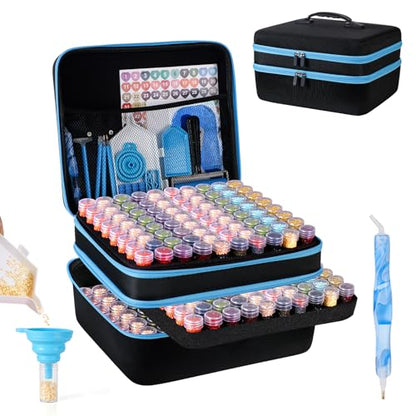 LYMUSUMI Diamond Art Storage Containers 240 Slots Diamond Painting Tools - color: Blue-240 Slots