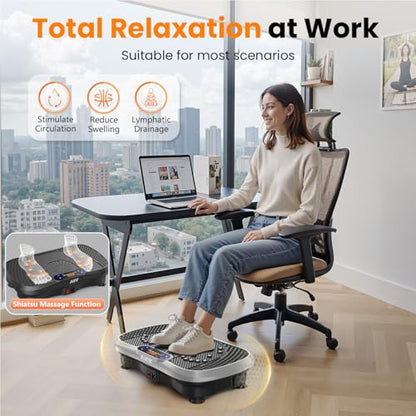 AXV Vibration Plate Exercise Machine Fitness Platform Body Vibrating Board - color: SLIM.SILVER