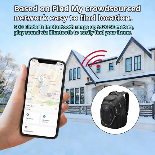 Swissdigital Design Large Travel Backpack For Men， TSA Business Laptop Backpack With Finder color random| J16BTBT013-01 - color: Black/Finder Keychain