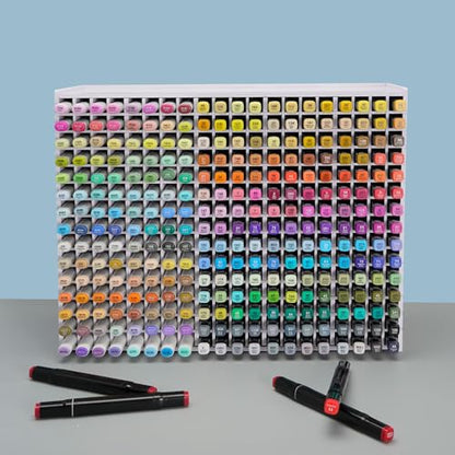 SANFURNEY Art Marker Storage Rack for 300 Markers - size: Rack for 300 Markers - White