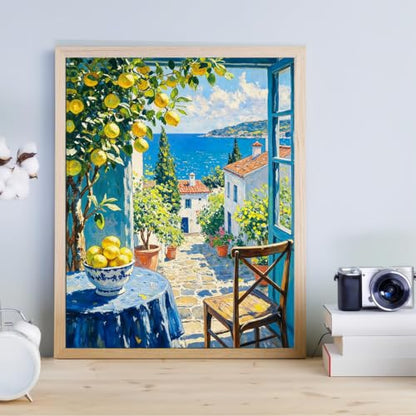 Beach Cute Lemons Paint by Numbers Kit for Adults Beginner (Without Frame) - color: YH05002