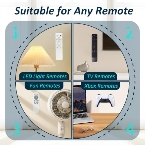 Magnetic Silicone Remote Control Holder Wall Mount for TV Fan 6 Pack Black - color: 6 Black, size: Square