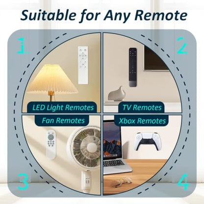 Magnetic Silicone Remote Control Holder Wall Mount for TV Fan 6 Pack Black - color: 6 Black, size: Square