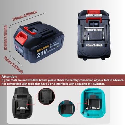 Mini Chainsaw Battery, 21v Lithium Battery - 4.0 Ah Battery with Electric Quantity Display, Include Charger Adapter, Suitable for Cordless Powe - size: 4000mAH