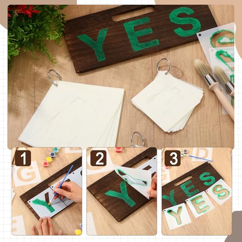 Affrolling 108 Pcs Letter and Number Stencils, 3 Sizes, 2, 4, 6 Inch - size: 2, 4, 6 Inch