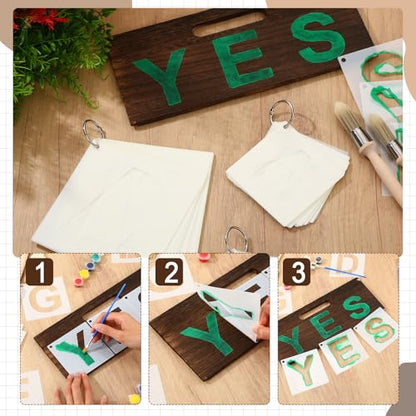 Affrolling 108 Pcs Letter and Number Stencils, 3 Sizes, 2, 4, 6 Inch - size: 2, 4, 6 Inch