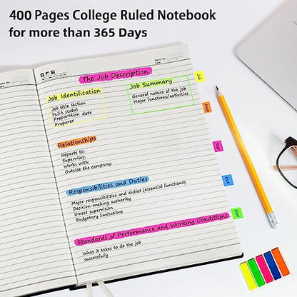 College Ruled Notebook Journal, 400 Page Softcover Leather Journal 8.5 x 11 - color: Green, style: College Ruled