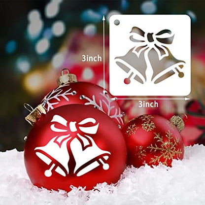 Augshy 56 Pack 3 Inch Christmas Stencils, Dot Painting Holiday Templates - style: Christmas