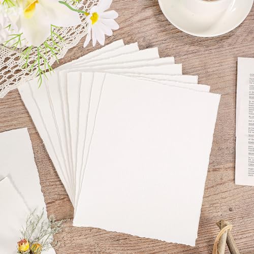 25 Sheets Watercolor Paper 6 x 8 in, 300 GSM, Deckled Edge, Ivory - size: 6 x 8 inch