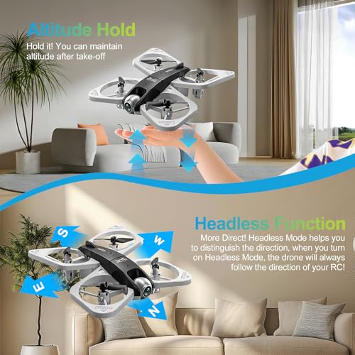 S3 WiFi FPV 6-Axis Gyro & 360° Flip Drone with 480P HD Camera for Beginners (White)