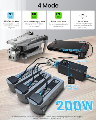 LKTOP 200W Charger for Autel EVO Max/II V2 V3 Parallel Charging Hub