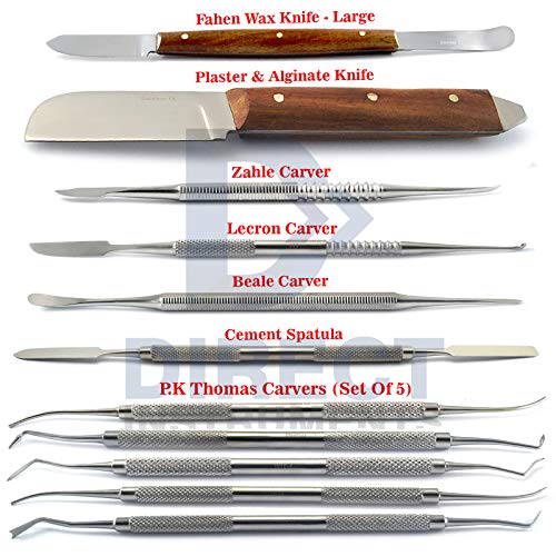 11 Pieces Set Dental Waxing Instruments Carving Kit Laboratory PK Thomas Wax Carvers Plaster Knife Lab Spatula