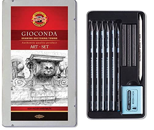 Koh-I-Noor Gioconda 11-Piece Artist Set, Packed in Tin (8894) - size: 1 Count (Pack of 1), style: Packed in Tin