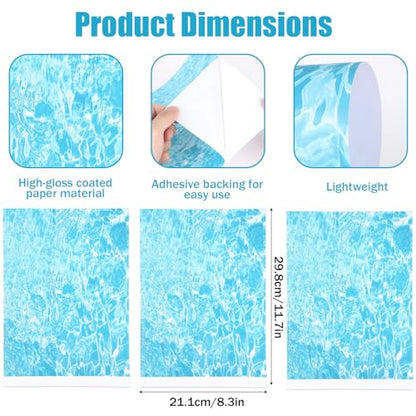 Penitue 6 Sheets Ripple Water Paper, Self-Adhesive Realistic Artificial Ripple Water Effect Paper for DIY Craft Decor Ocean Diorama Miniature River Scenery Sand Table Model (Style B) - style: Style B