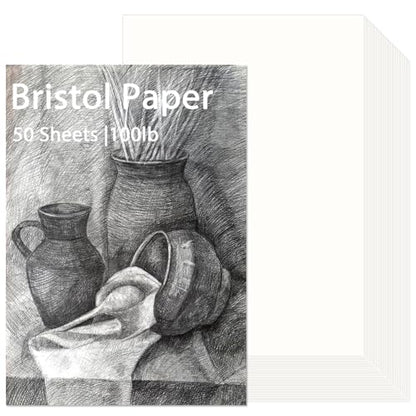 gisgfim 50 Sheets Bristol Paper Smooth 11x17 inches 100lb/270g - size: 11x17