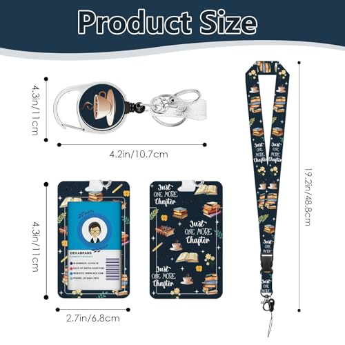 Book Lover Lanyards for ID Badge, ID Badge Holder with Retractable Reel - color: Reading