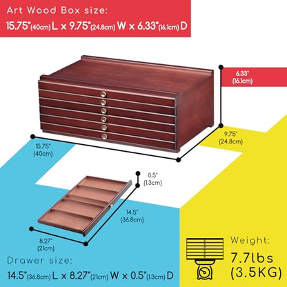 MEEDEN Art Supply Storage Box: 6 Drawers Pencil Organizer Craft Storage - size: 6 Layer Drawers