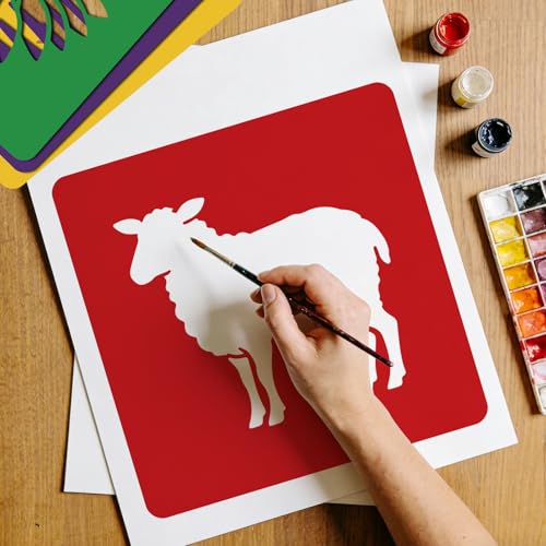 CUTHOLLOW 25 PCS Farm Theme Painting Shape Stencils Sets - style: Farm Theme
