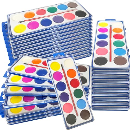 OSIMIG 30 Pack Watercolor Paint Set Bulk, Water Color Paint Sets for Kids