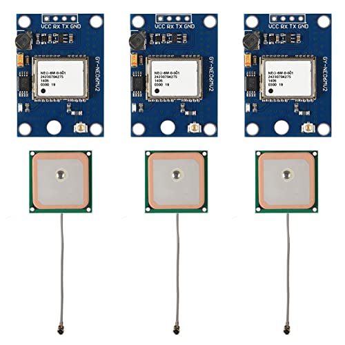 3 Set GY-NEO6MV2 NEO-6M GPS Module NEO6MV2 with Flight Control EEPROM MWC APM2.5 Large Antenna for Arduino, STM32, Raspberry Pi, ESP32 (3PCS GPS Module) - color: 3PCS